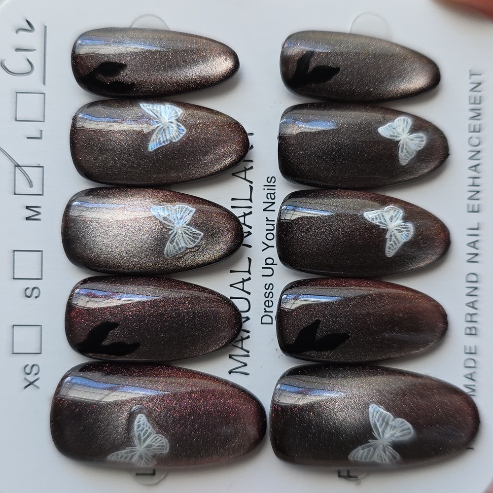 Butterfly Glitter Press-On Nails